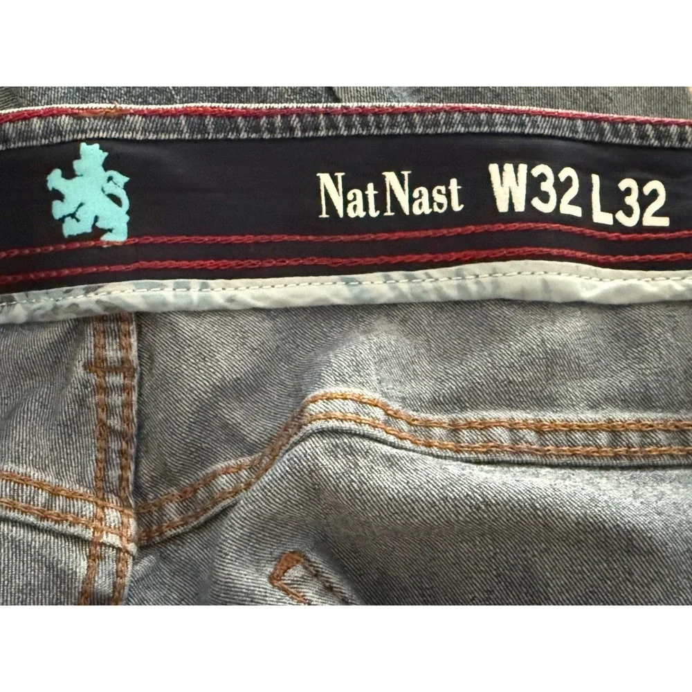 Nat Nast Luxury Originals Mens Straight Leg Jeans Blue Denim 32x32 Medium Wash